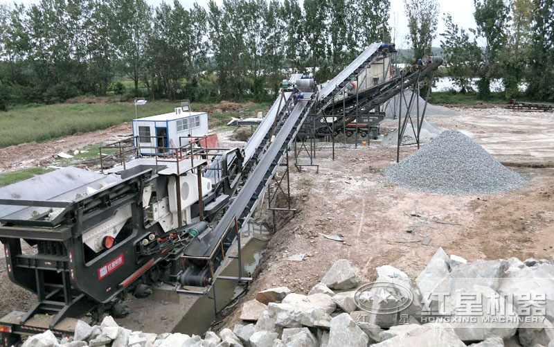 輪胎粉碎機處理石料生產(chǎn)線