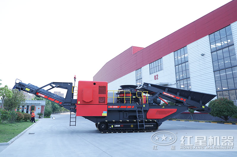 履帶式移動破碎站圖片，主機(jī)圓錐破
