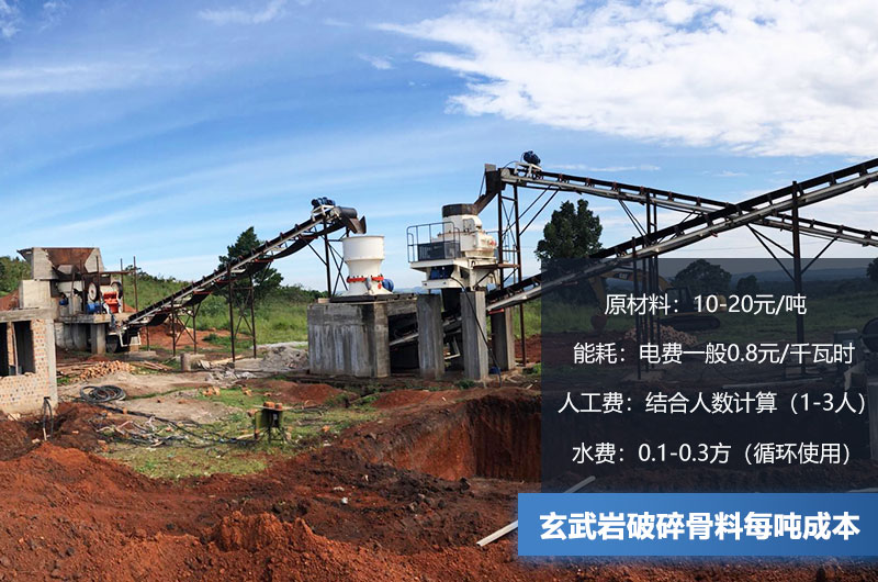 玄武巖破碎骨料每噸成本多少錢？玄武巖破碎設(shè)備有哪些？
