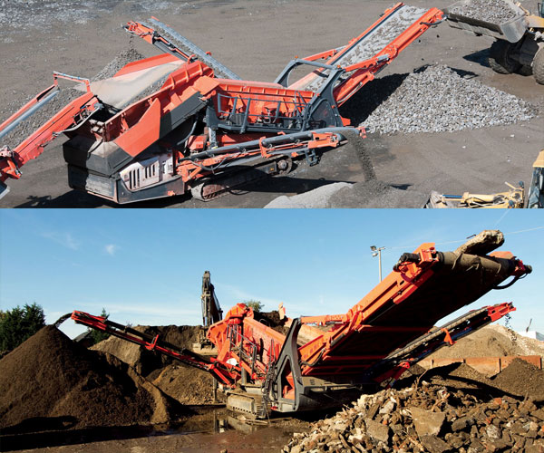 履帶式移動破碎機作業(yè)在山區(qū)